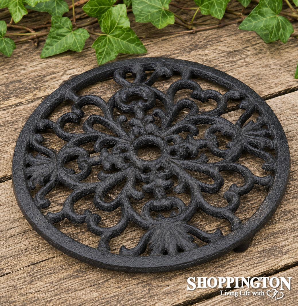 Trivet - Cast Iron Round Floral