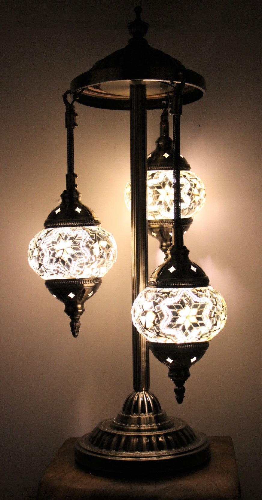 Turkish Mosaic Floor Lamp - White
