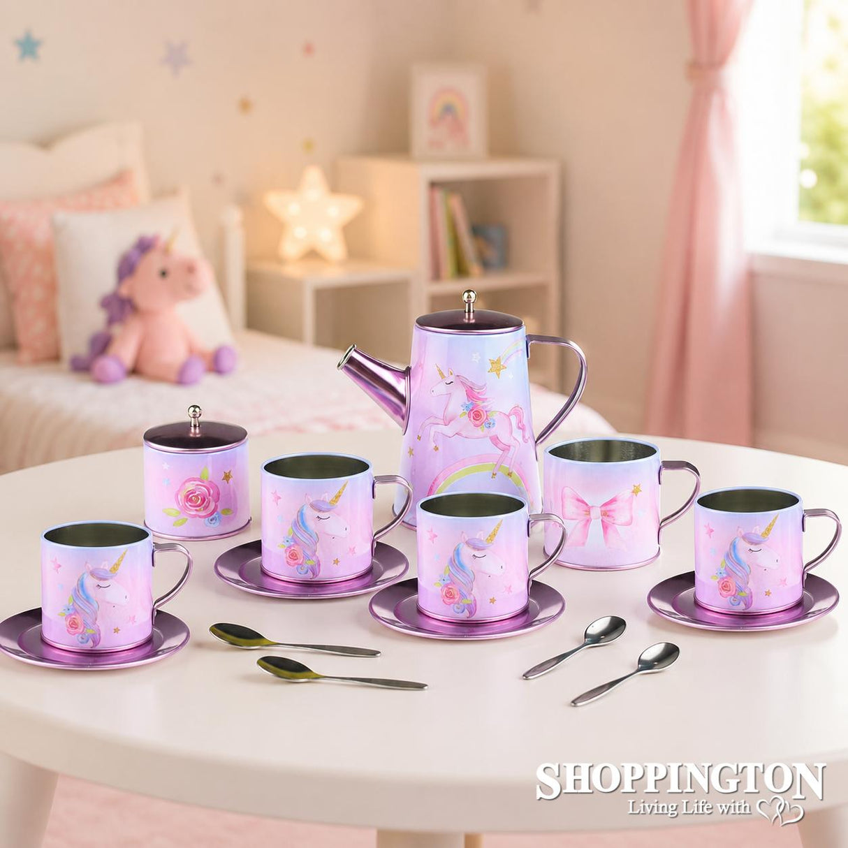 Unicorn Tin Tea Set in Suitcase