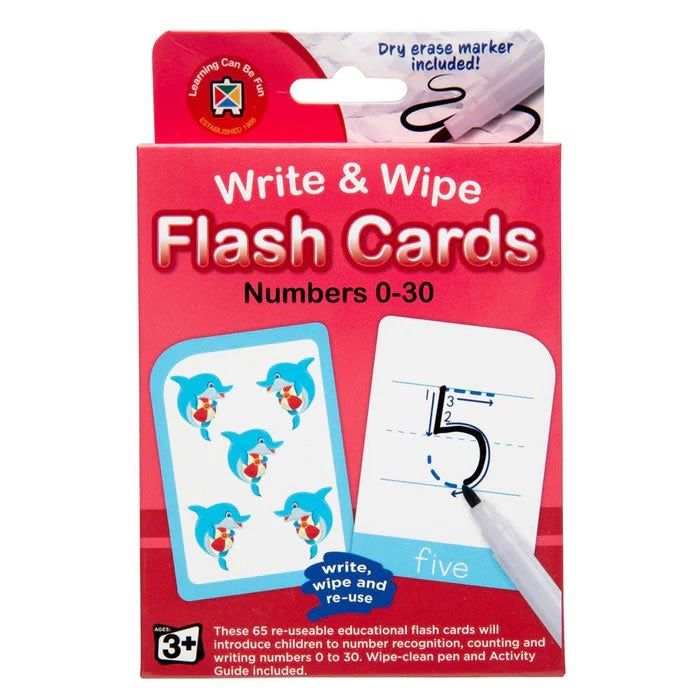 Write & Wipe Flash Cards - Number 0-30