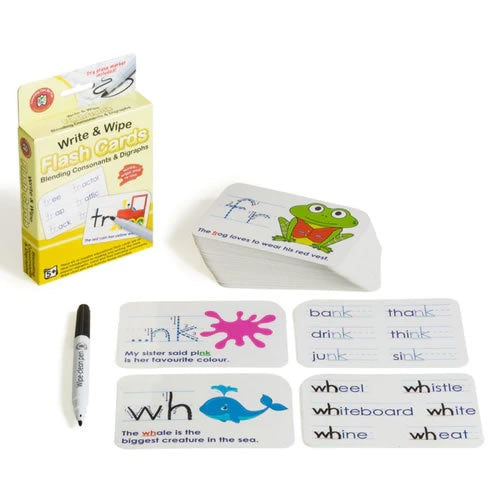 Write & Wipe Flash Cards - Blending Consonants