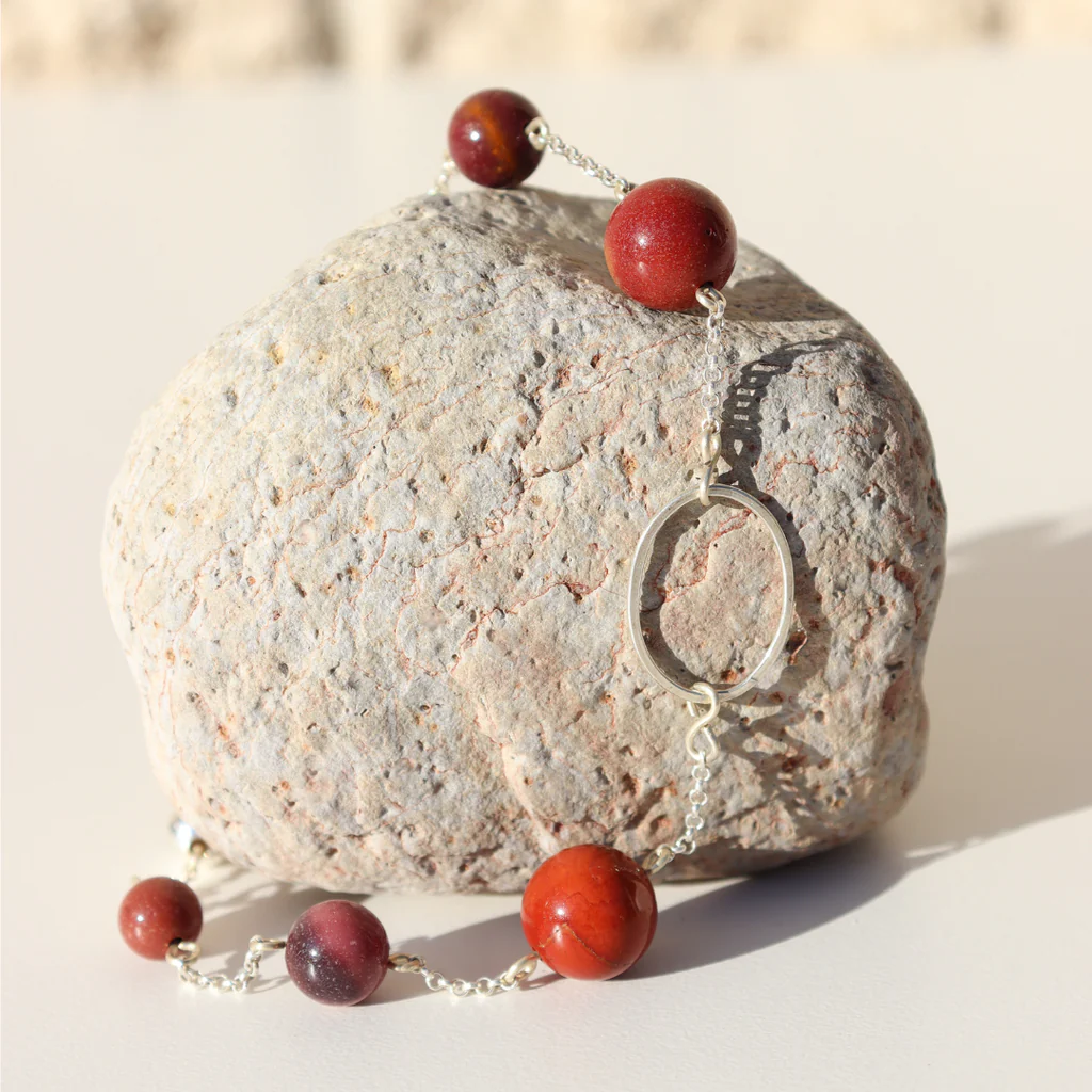 La Pierre - Mookaite Cinnamon Sterling Silver Bracelet