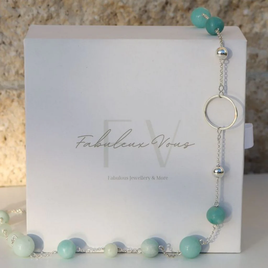 La Pierre - Amazonite Sterling Silver Short Necklace