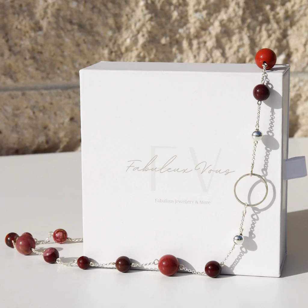 La Pierre - Mookaite Cinnamon Sterling Silver Short Necklace