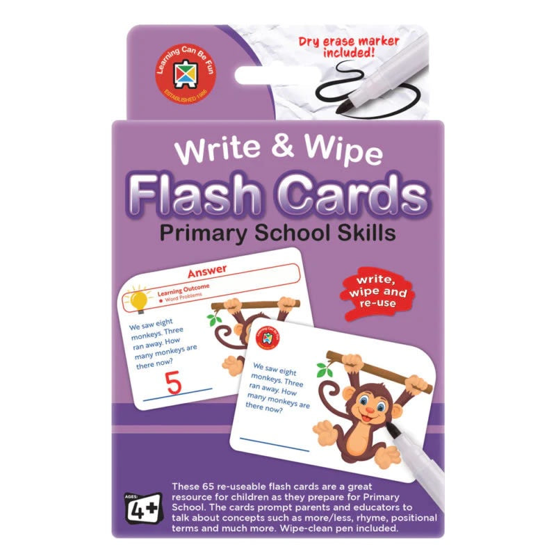 Write & Wipe Flash Cards - Primary School Skills