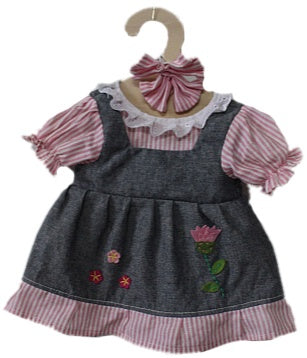 Hopscotch Dolls Clothes - Denim & Pink Stripe Dress
