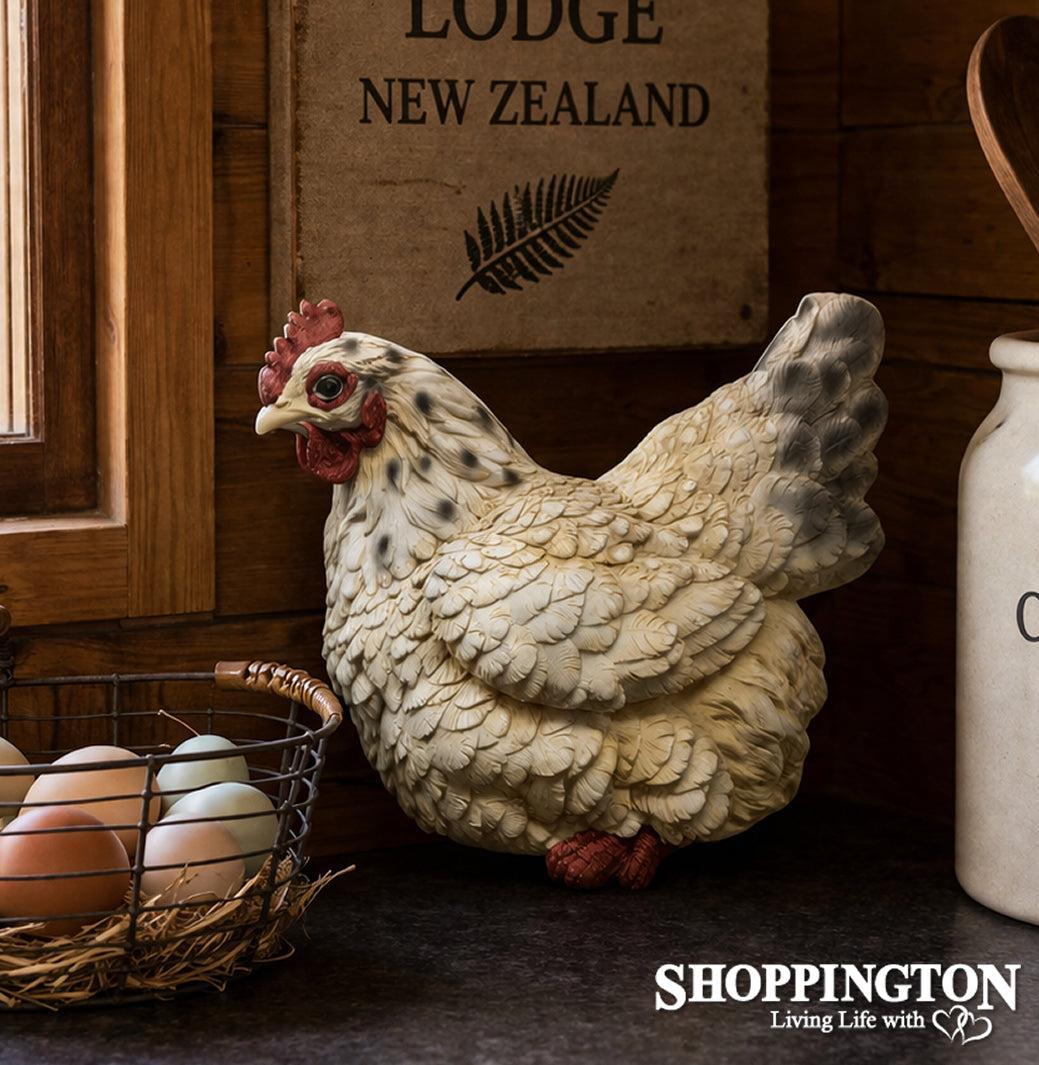 White Sitting Chicken 26cm