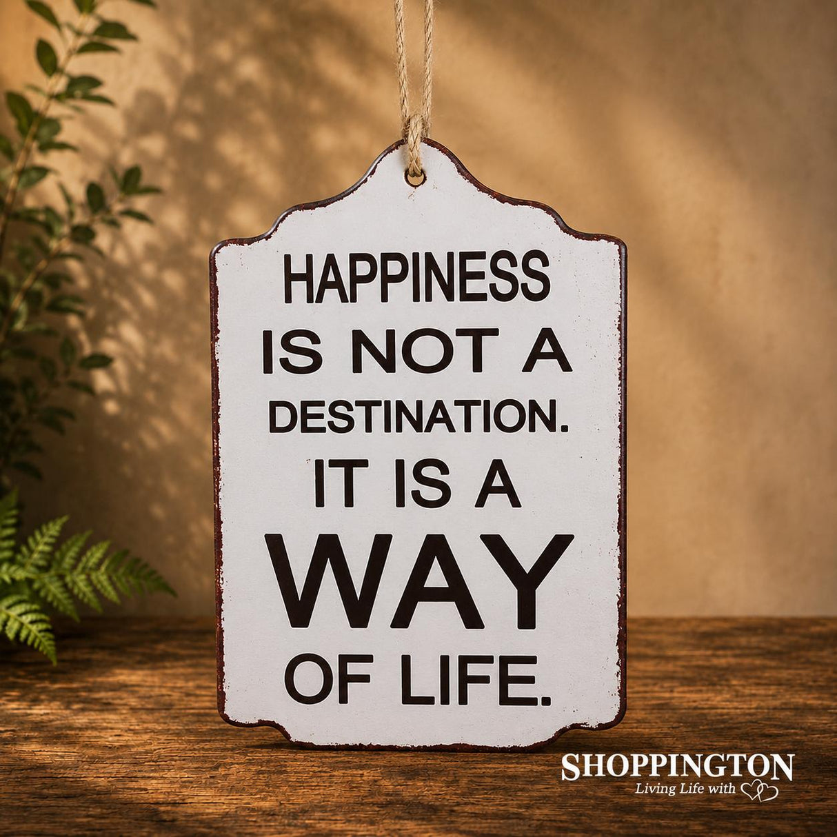 Wooden Novelty Sign - Happiness