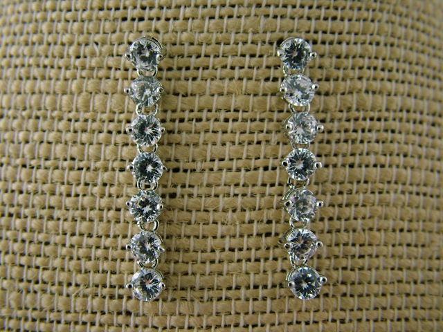 Zircon Rhodium Earrings