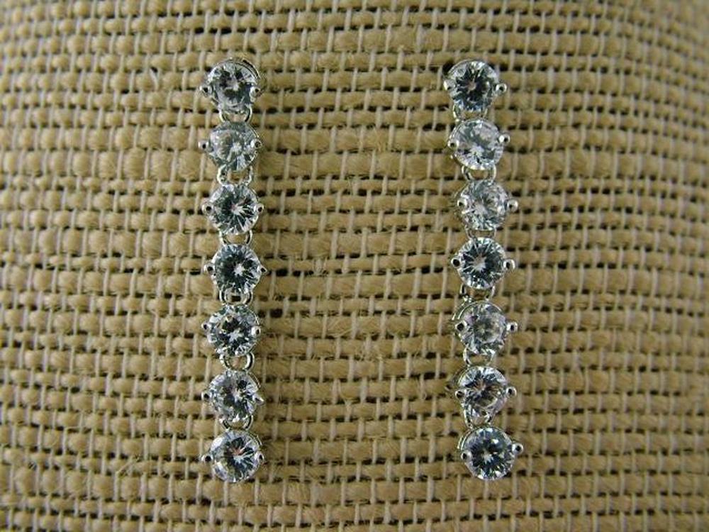 Zircon Rhodium Earrings