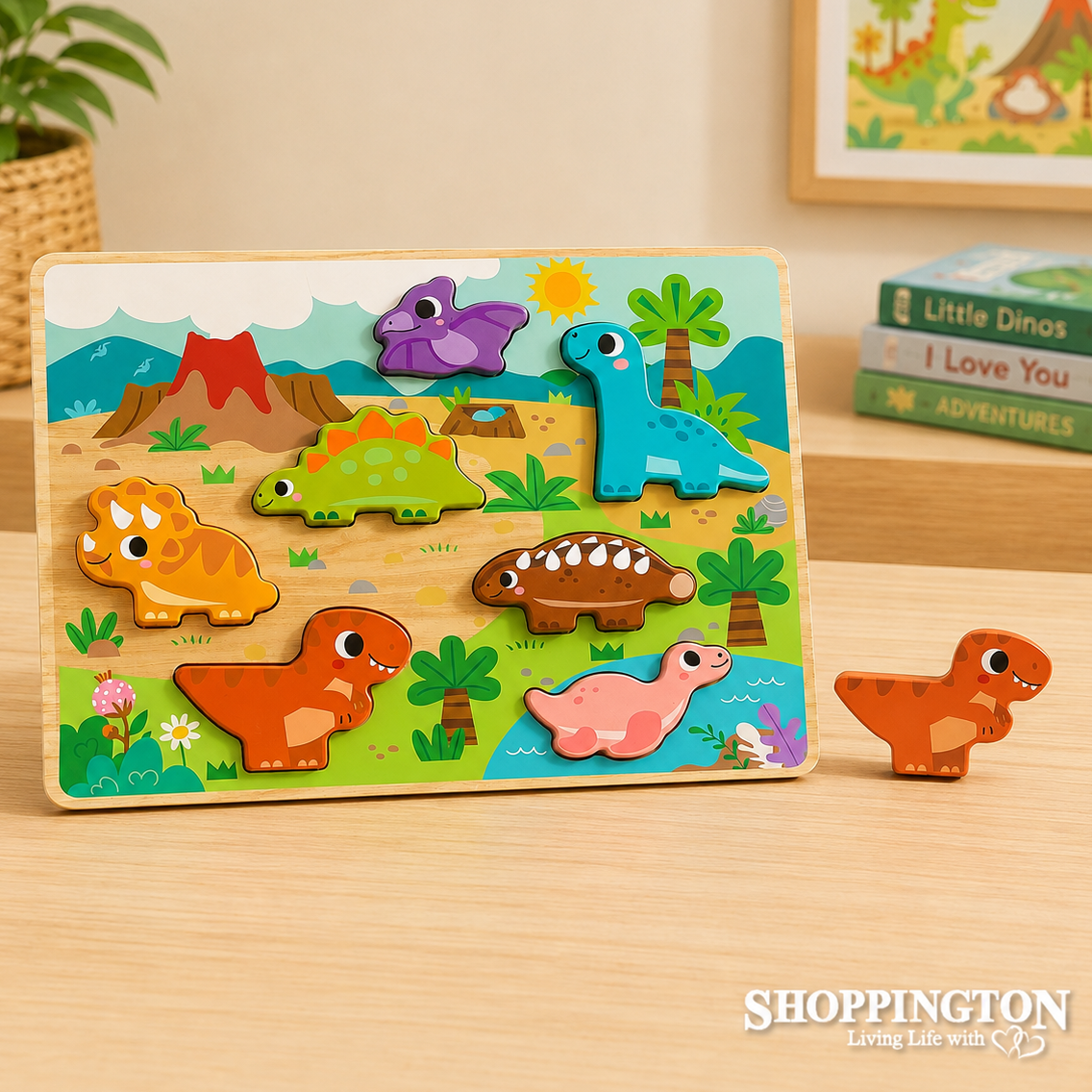 Chunky Wooden Puzzle - Dinosaurs
