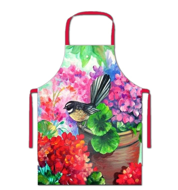 Apron NZ Print - Fantail Floral