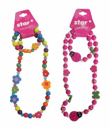 Lady Bug or Flower Necklace & Bracelet Set