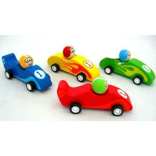 Wooden Pull Back Car / Coloured