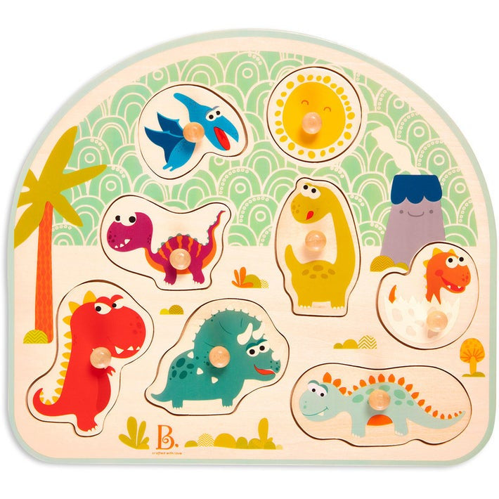 Battat Stamping Dinos Wooden Puzzle (8pc)