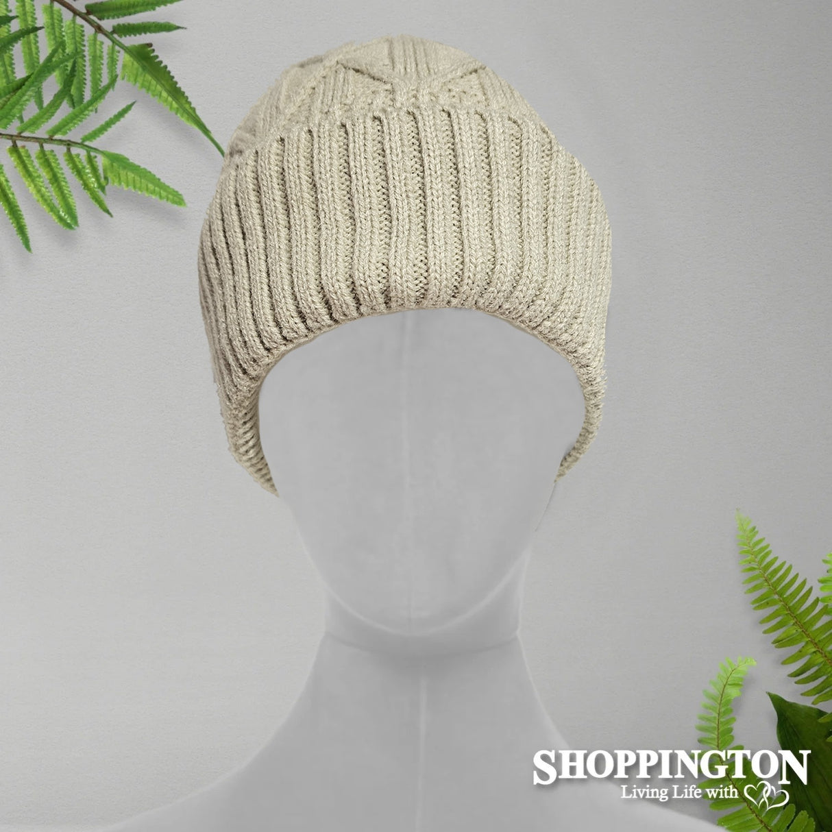 Cashmere Blend Beanie - Beige