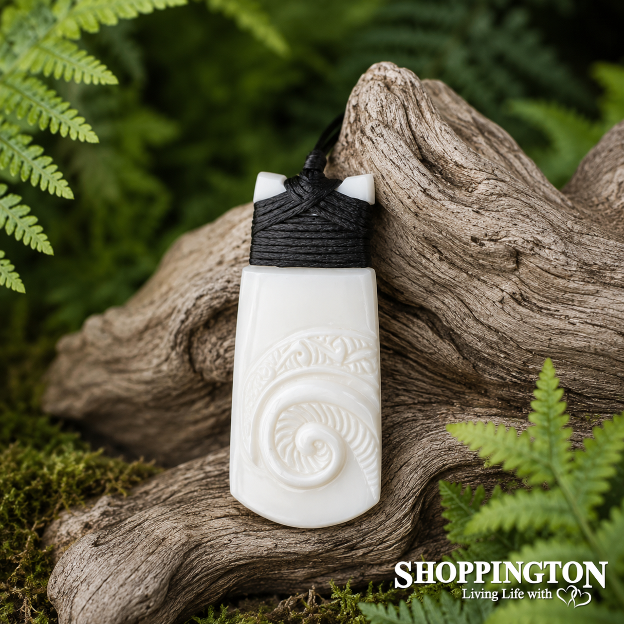 Bone Carving Toki with Fern Frond