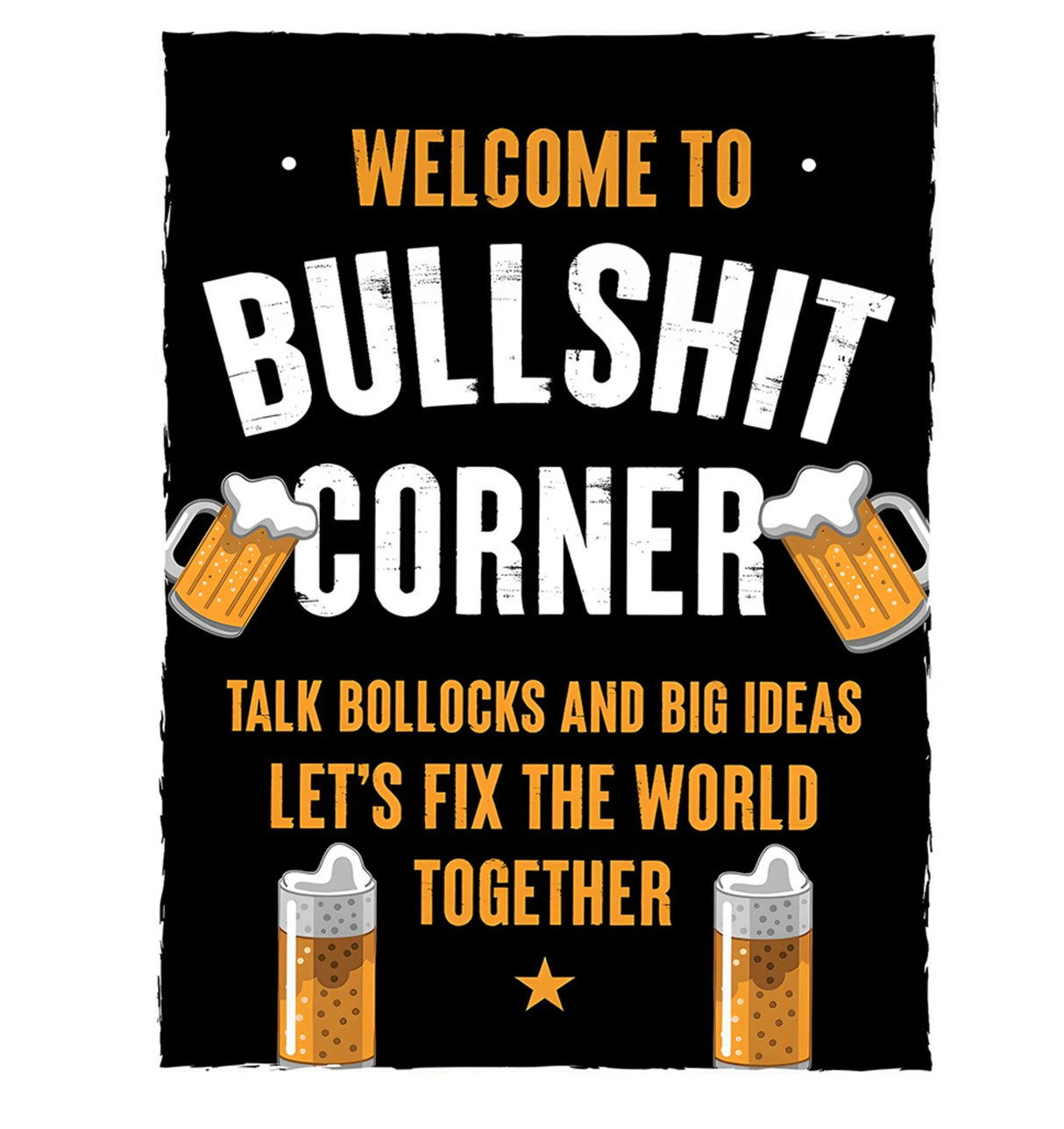 Tin Novelty Sign - Bull Corner