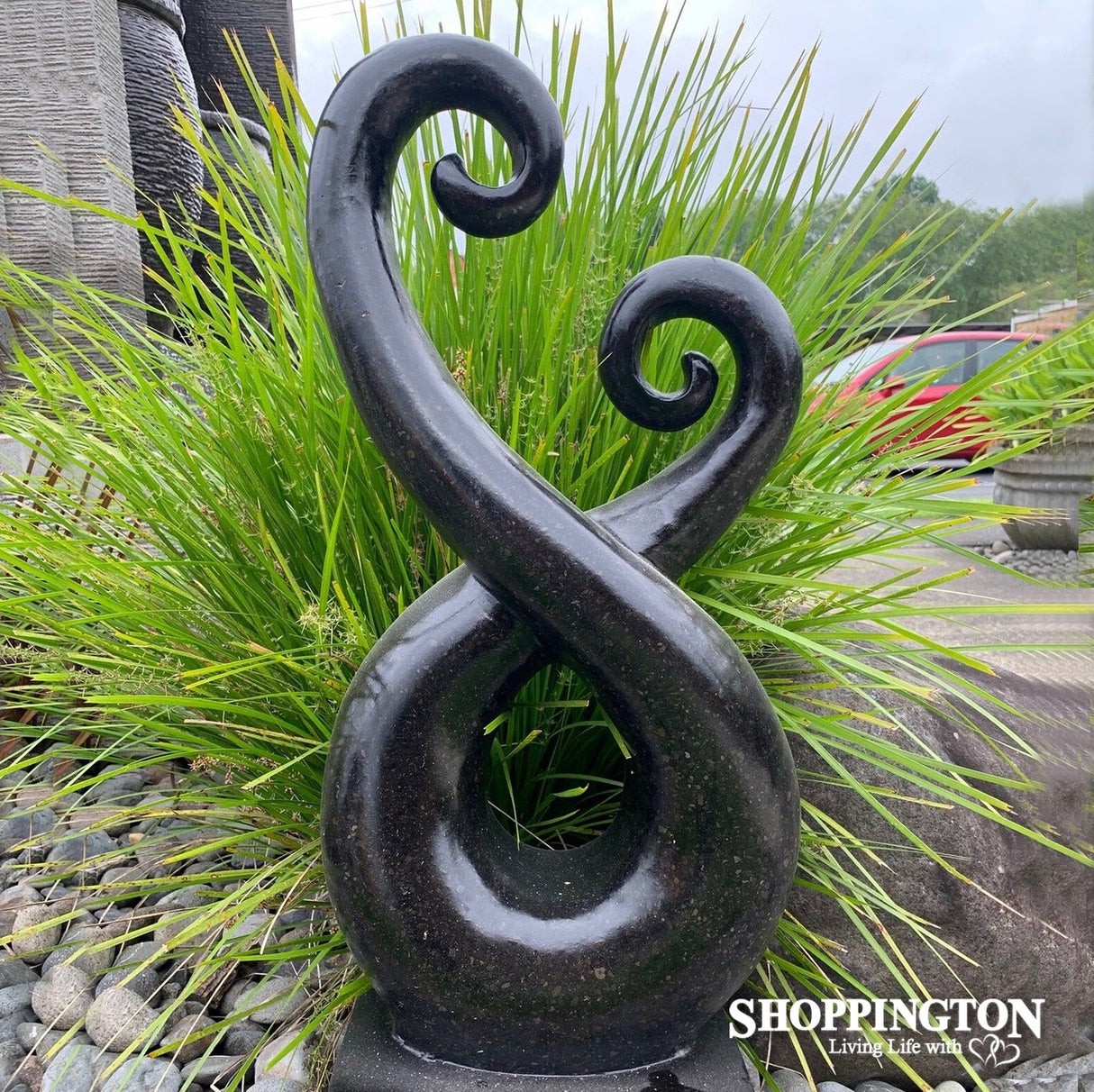 Garden Sculpture - Terrazzo - Eternal Koru/Black