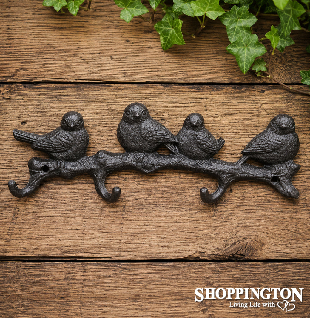 Cast Iron 4 Birds Hook