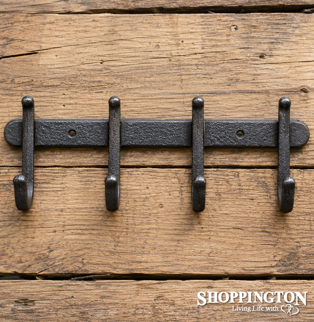 Cast Iron 4 Hook Rail