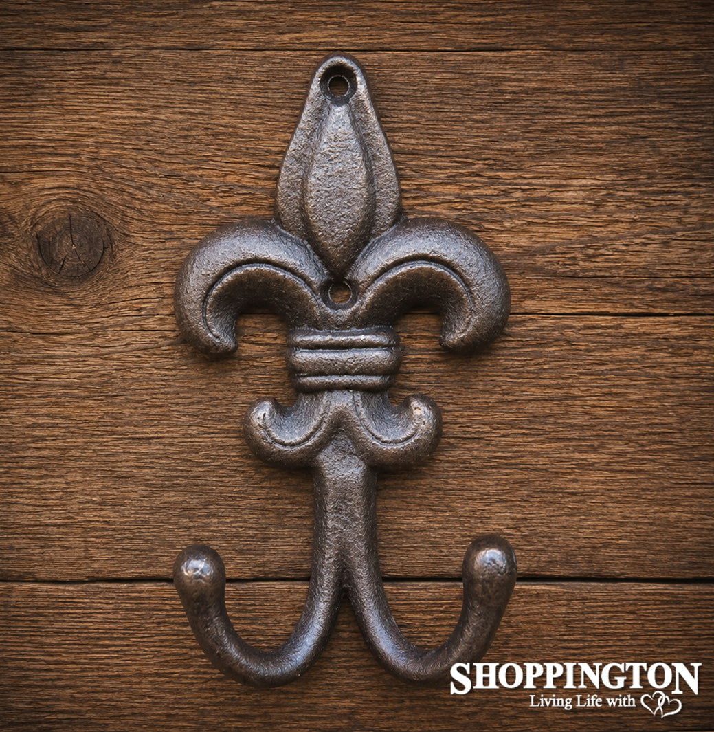 Cast Iron Fleur Double Coat Hook