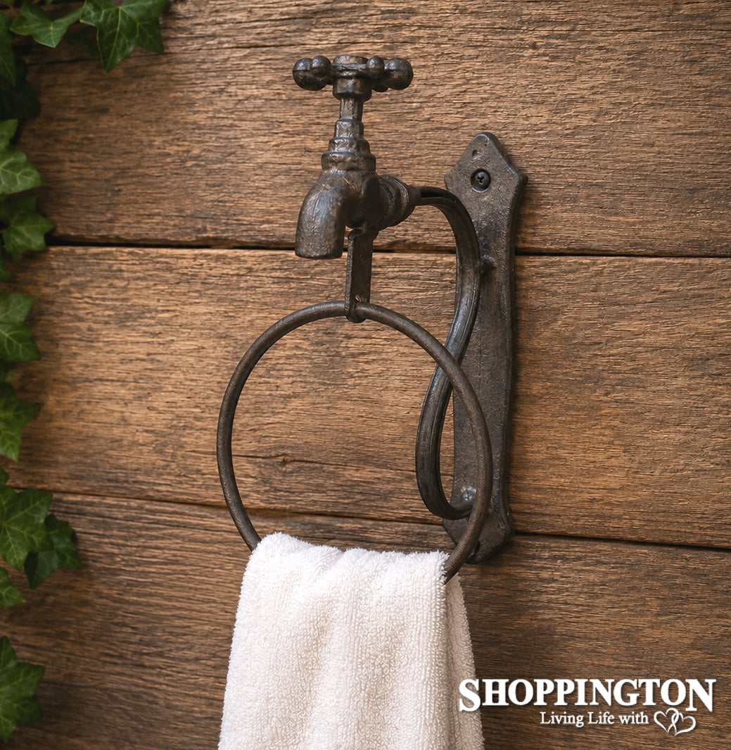 Cast Iron - Ring & Tap Towel Holder