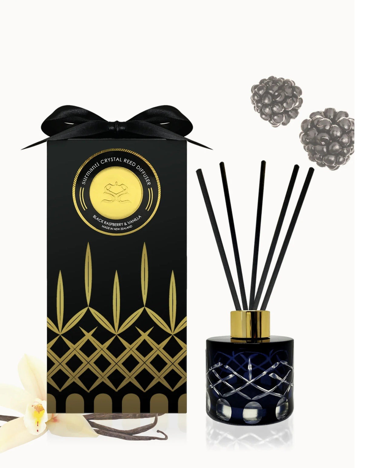 Surmanti Crystal Reed Diffuser Black Raspberry & Vanilla