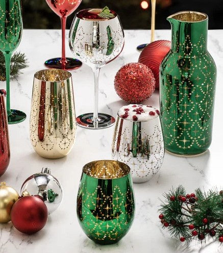 Celeste Silver Stemless Wing Glasses (2pce)