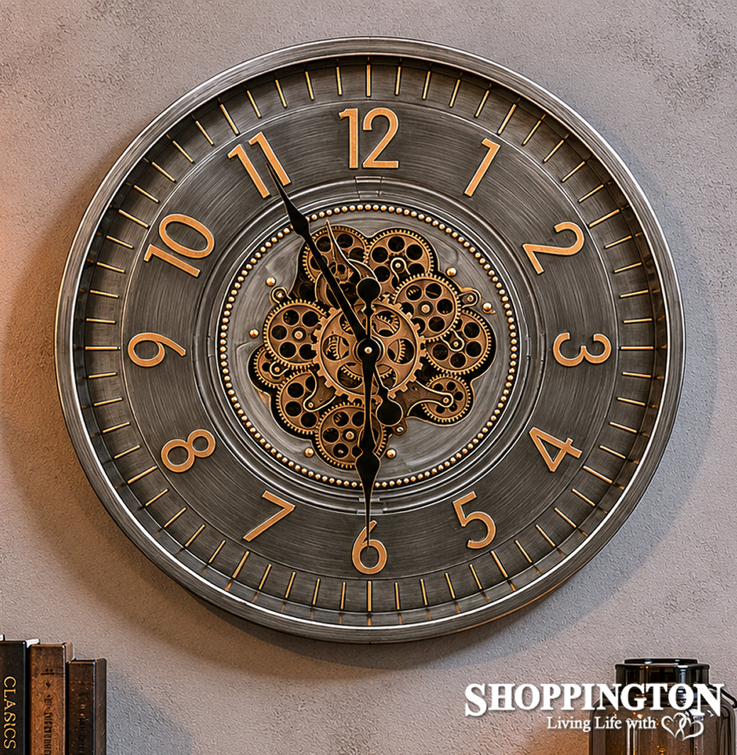 Gunmetal & Brass Gear Clock