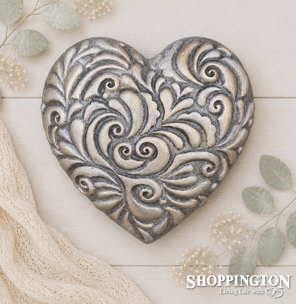 Collectable Heart - Antique Gold Floral Leaf