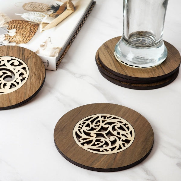 NZ Made Coaster: Kowhaiwhai - River Rimu