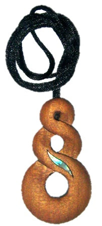 NZ Made Kauri Pendant - Carved Twist