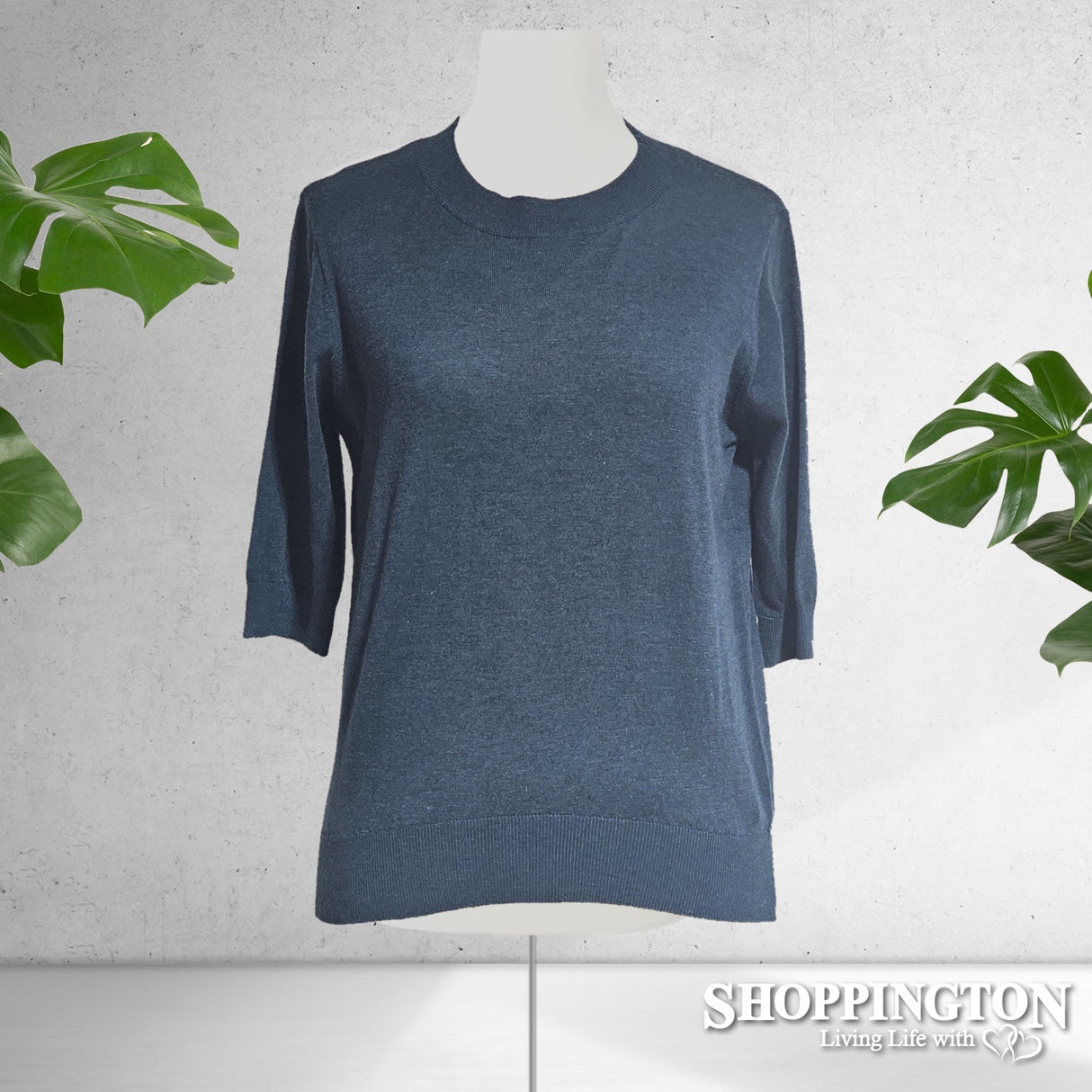 Short Sleeved Basics Top - Airforce Blue