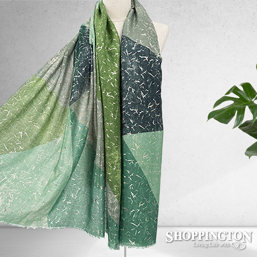 Scarf - Shades of Green Triangles