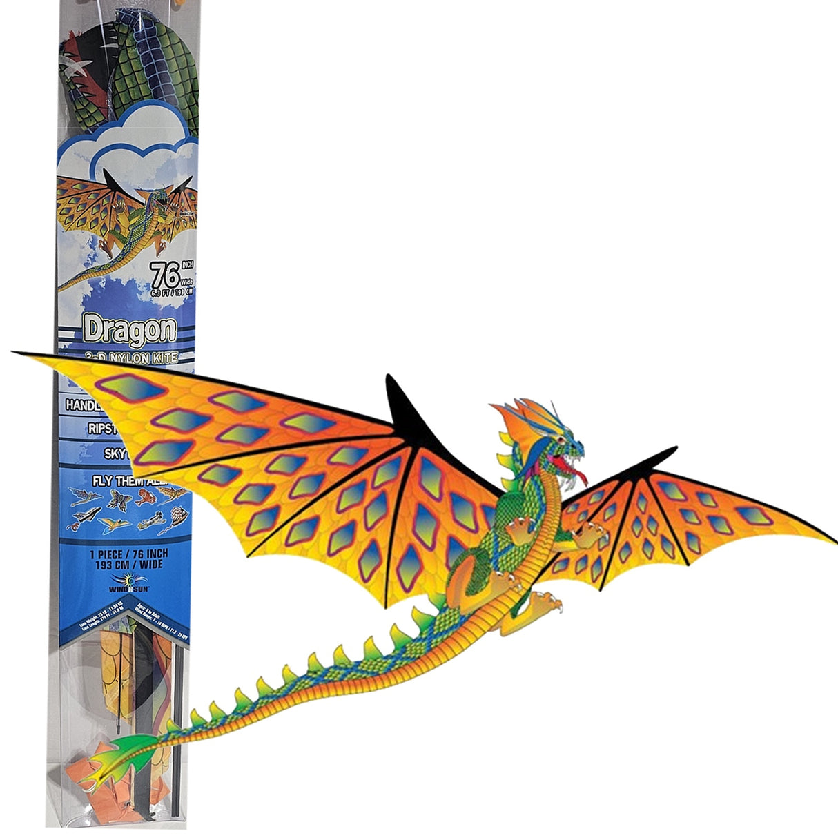 Supersize Kite - 3D Yellow Dragon - 193cm