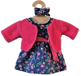 Hopscotch Dolls Clothes - Pink & Blue Floral Dress