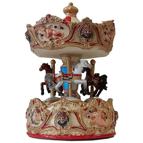 Musical Carousel / Red & Cream