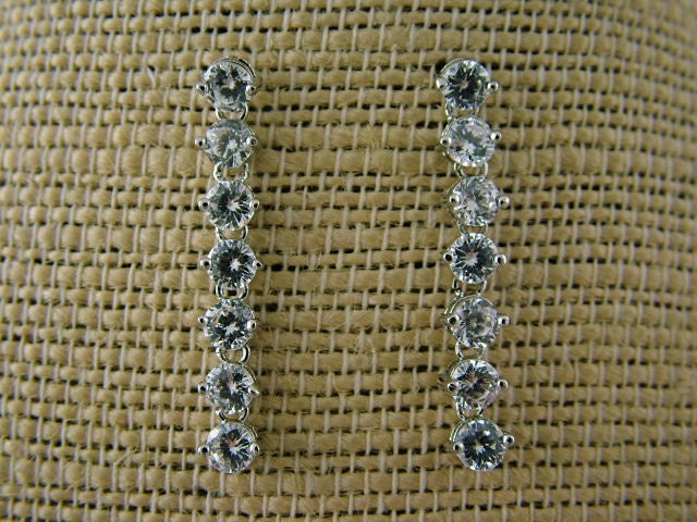 Zircon Rhodium Earrings