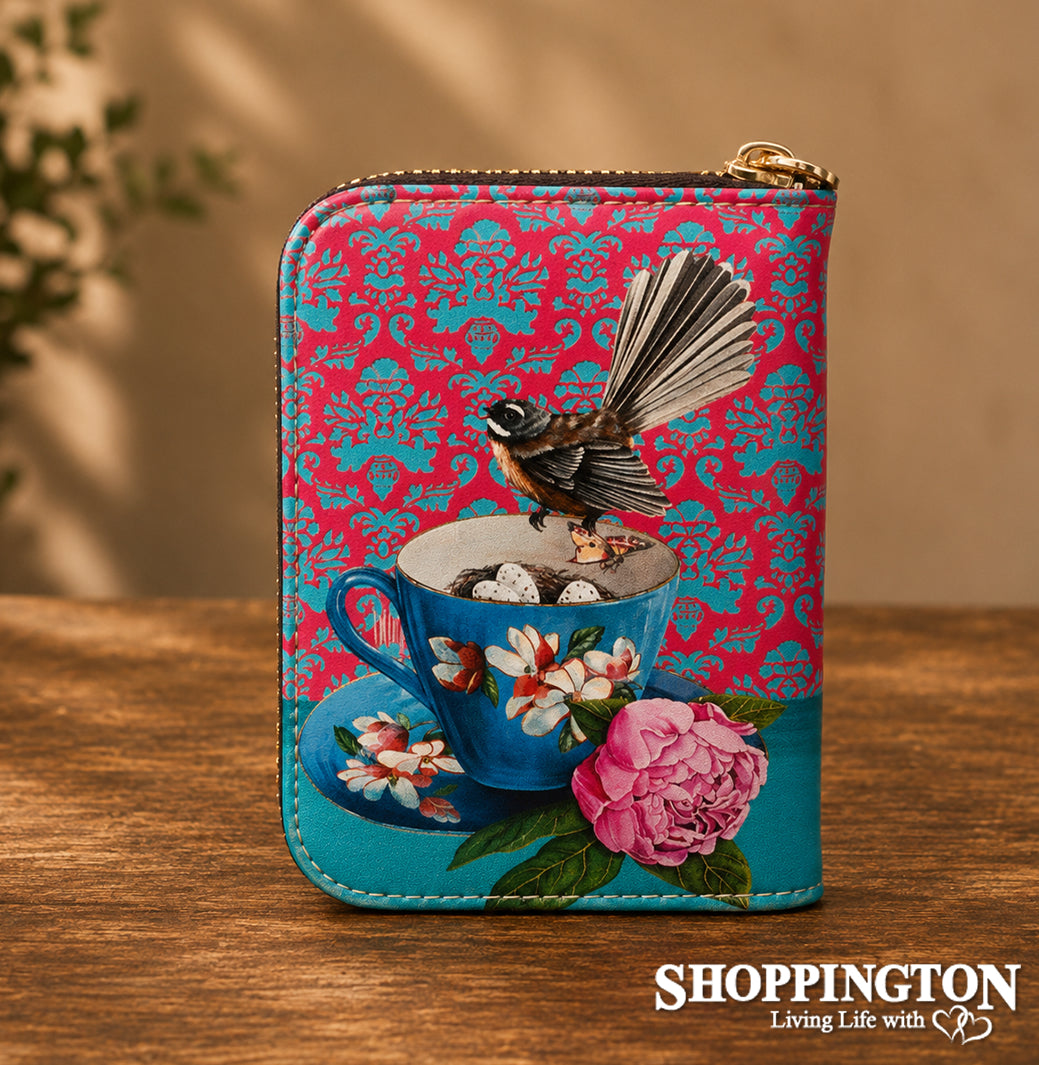 Leather NZ Print Card Wallet - Nurture - Angie Dennis