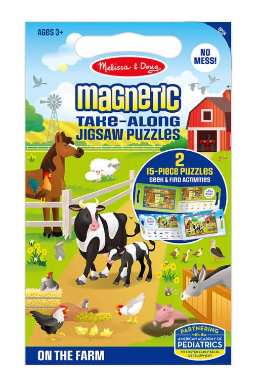Melissa & Doug Magnetic Take-Along Jigsaw Puzzles - On The Farm