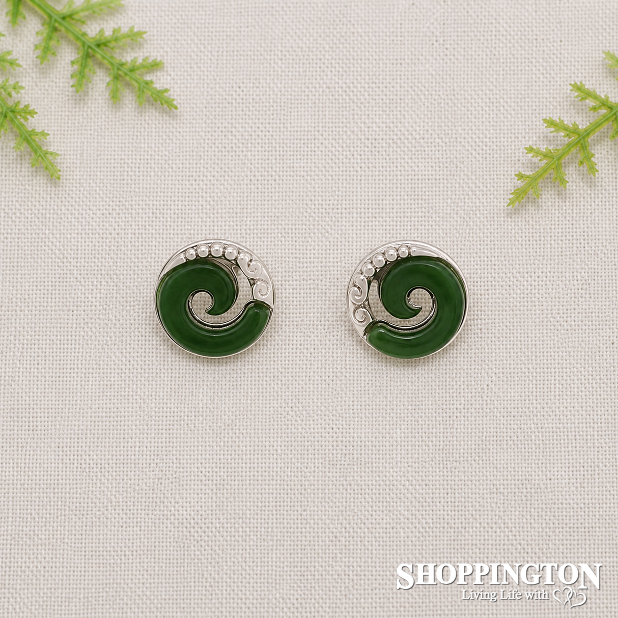 Earrings - Jade Resin Koru Studs
