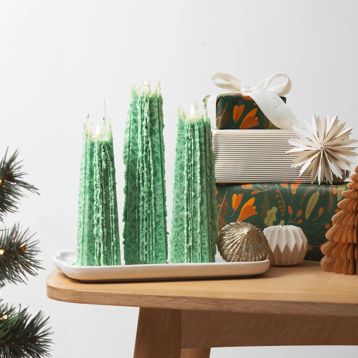 Living Light Icicle Candle - Festive Pine