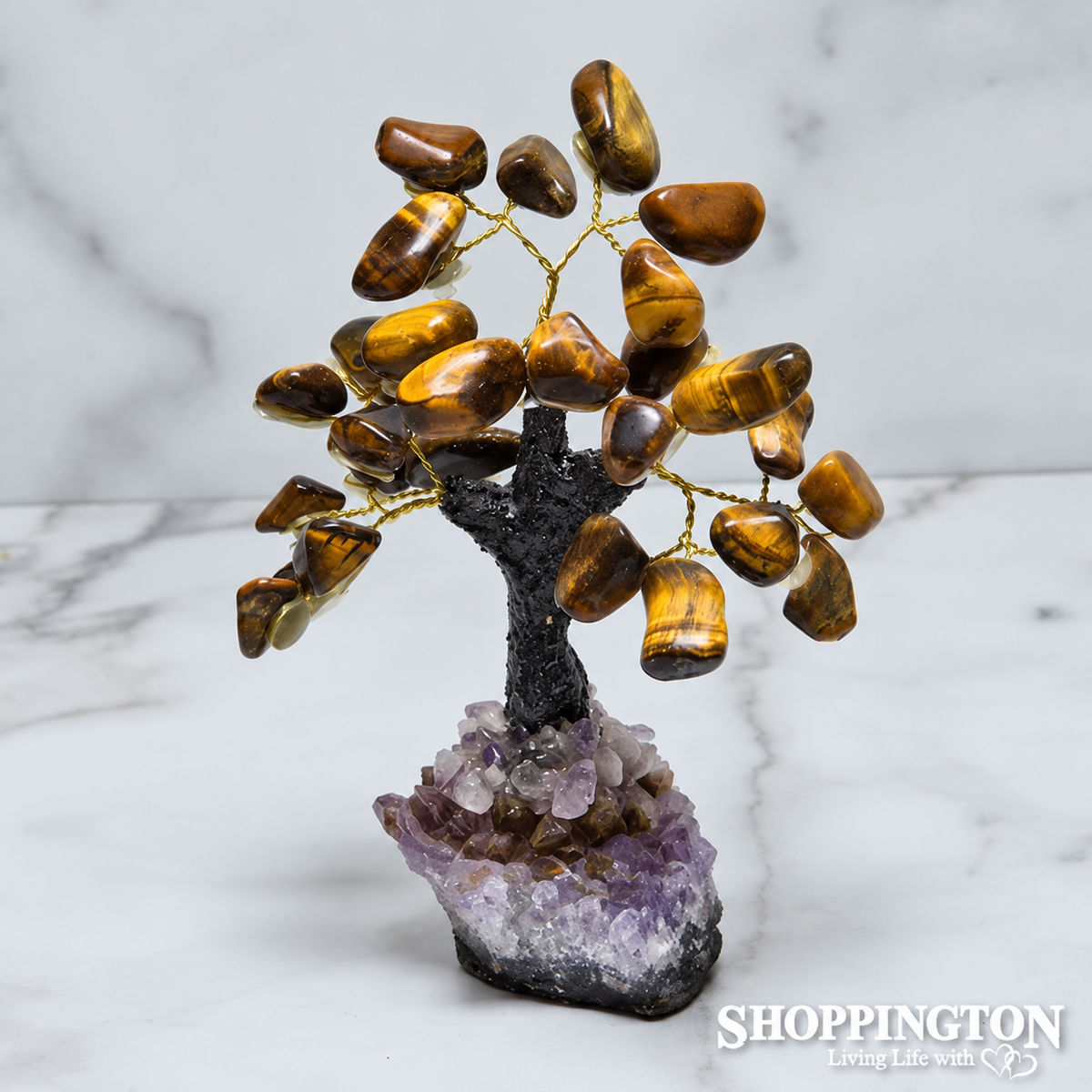 Crystal Gemstone Tree - Tigers Eye 12cm