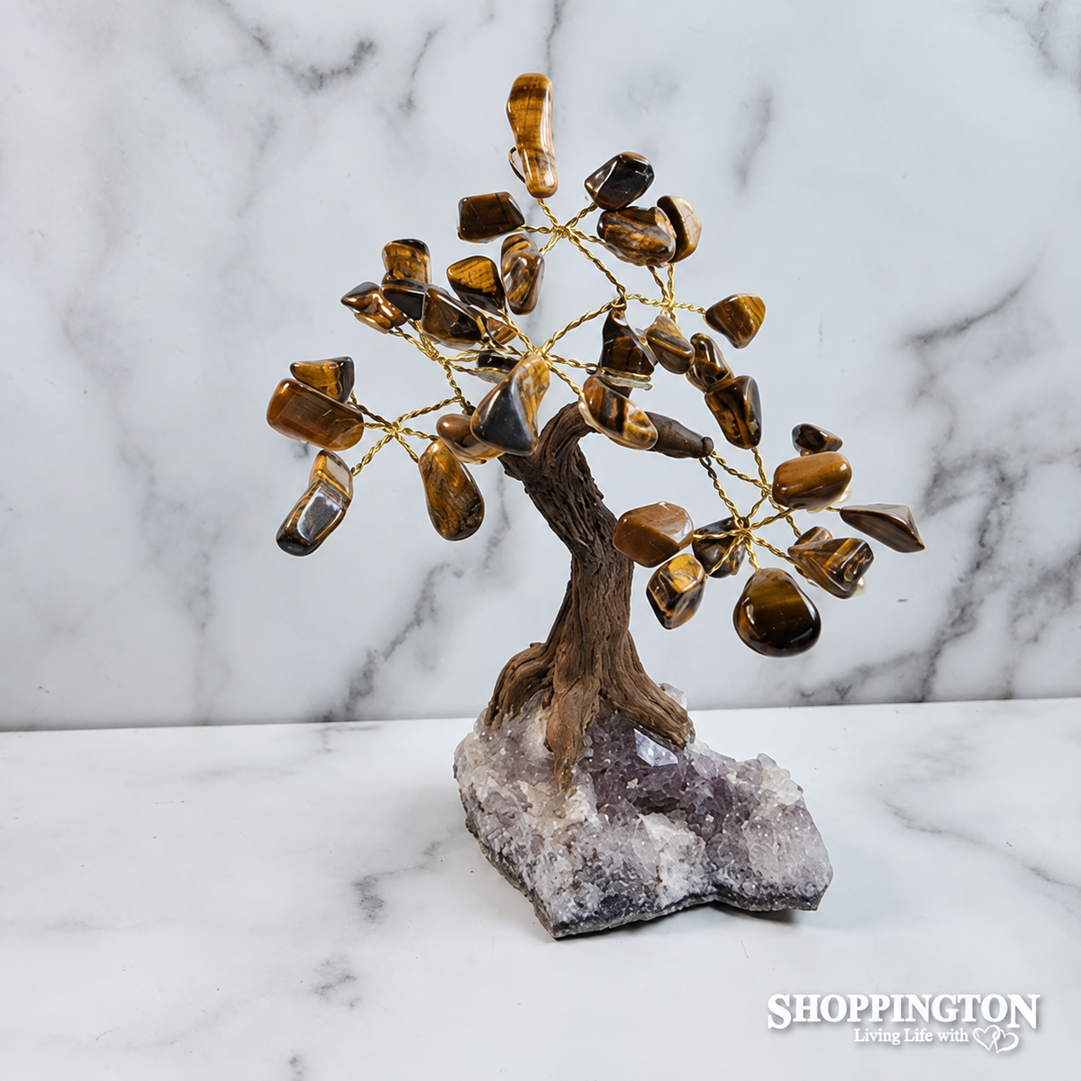 Crystal Gemstone Tree - Tigers Eye 15cm