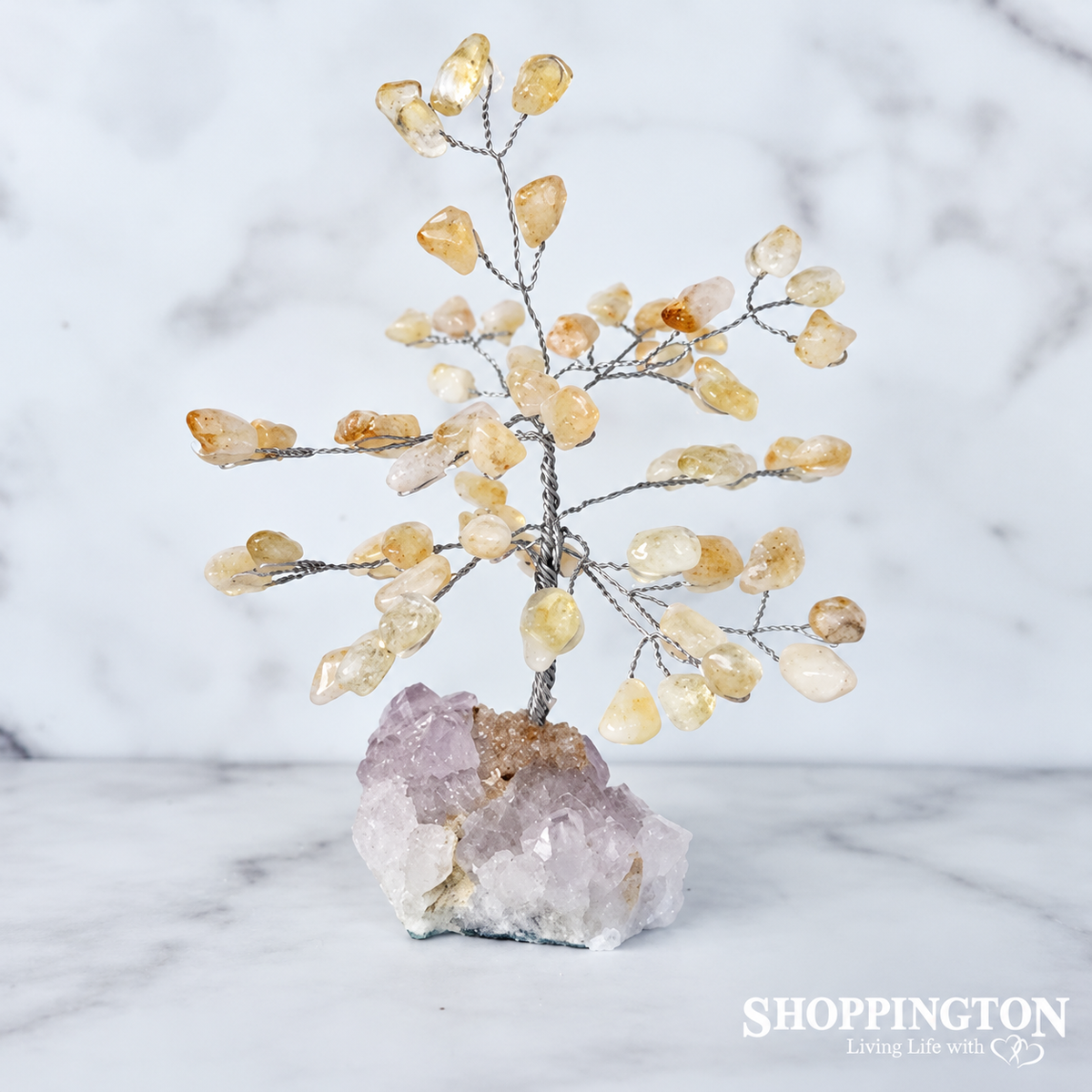 Crystal Gemstone Tree - Citrine 17cm (silver wire)