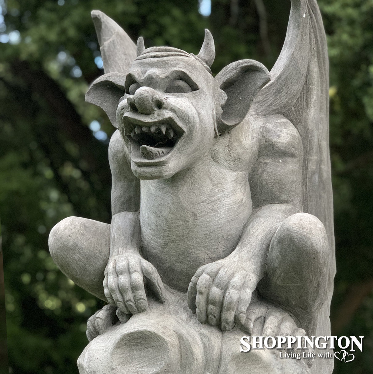 100% Handcarved Concrete Gargoyle