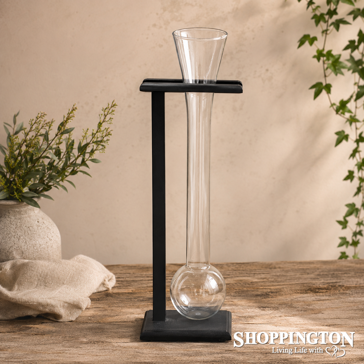 Yard Glass with Timber Stand