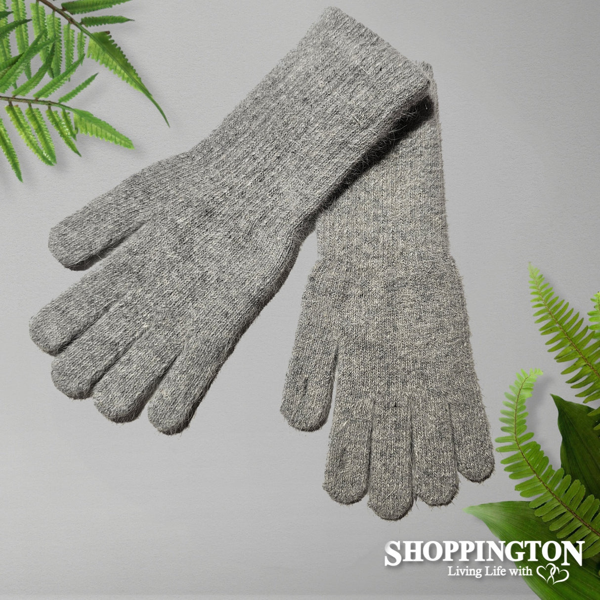 Wool/Angora Gloves - Grey