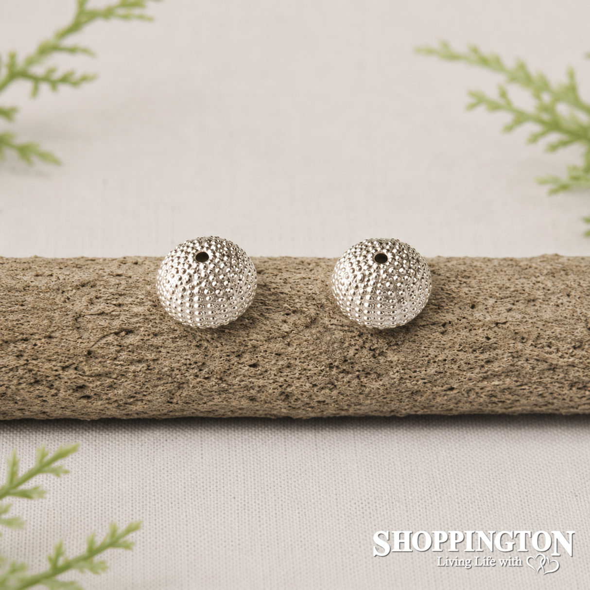 Kina Stud Earrings - Silver Plated PVD